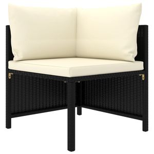 4-Seater Black PE <b>Rattan</b> Patio <b>Sofa</b> with Square Removable Covers Garden Furniture - Product Image 2