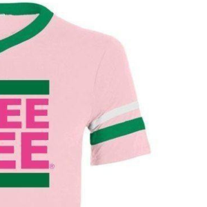 SKEE WEE Maillot rose et vert, col en V rose clair, manches courtes, style athlétique, inspiré du style grec, maillot personnalisé pour équipe - Product Image 4