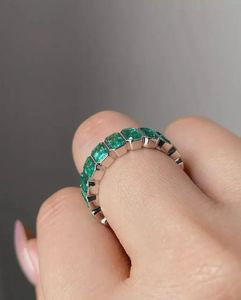 Bague d'éternité en diamant fantaisie de 3 carats cultivé en laboratoire, plaquée argent, or 14 carats, cadeau pour femme, pour anniversaire de mariage - Product Image 3