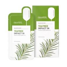 Maschera Viso Mediheal Tea Tree Impact Balancing, 10 Pezzi, 2 Confezioni, Trattamento Anti-Acne, Maschera in Tessuto alle Erbe, Scontata - Product Image 1