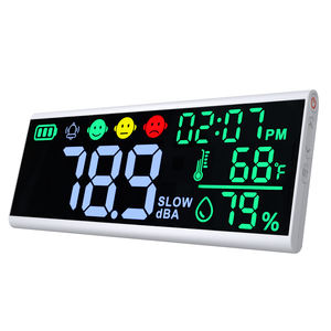 Medidor de nivel de sonido digital montado en la pared, rango de 30~130dB, pantalla a color, medidor de ruido con temperatura y humedad para oficina, hogar, hospital - Product Image 1