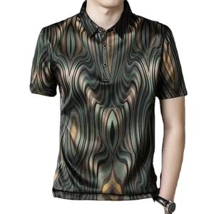 Primavera Verano nueva moda Flip cuello camisetas Casual versátil ropa occidental suelta popularidad Simple viaje hombres polos - Product Image 1