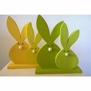 Juego de Figuras de Conejo de Madera para Pascua, Adorno Rústico de Conejo para Escritorio, Proveedor de Artesanías de Madera Ecológicas, Decoración Festiva - Product Image 3