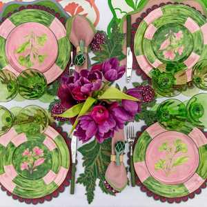 Handmade Embroidered Fabric <b>Table</b> <b>Runner</b> Customized Luxury Eco-Friendly 5mm Thick <b>Green</b> Leaf Design Decorative Mat - Product Image 2
