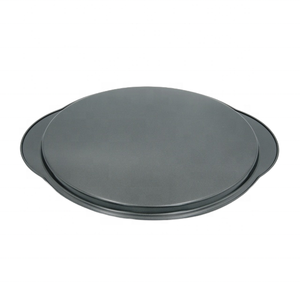 Hot Selling 12 Inch Non-Stick Carbon Steel Pizza Pan with Handle <b>Good</b> Food Release Performance for <b>Baking</b> Dishes & Pans - Product Image 3