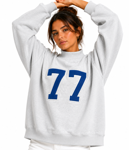 77 Custom <b>Women</b> Varsity Mock Neck Sweatshirt Polka Dot Gingham Patch Embroidered Collegiate <b>Pattern</b> College Apparel - Product Image 2