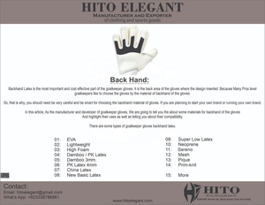 ถุงมือผู้รักษาประตู HITO ELEGANT แบบ High-Grip 4 มม. ทำจากยางลาเท็กซ์ ตัดแบบ Negative Cut กันลื่น กันน้ำ ระบายอากาศ พร้อมสายรัดนิ้วมือแบบยืดหยุ่น - Product Image 3