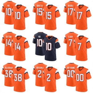 Jersey de Fútbol Americano de los Denver Broncos para Hombre, Talla Grande, Transpirable, con Bordado 3D, Color Azul Marino, Venta al Por Mayor # 10 Bo Nix # 15 Nik Bonitto # 14 - Product Image 5