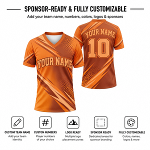 T-shirt de sublimation en polyester premium à col en V, manches courtes, léger et respirant, idéal pour le sport, design personnalisé et équipes - Product Image 4
