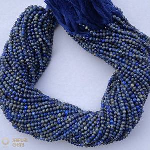 Perles de Lapis Lazuli Bleu Naturel de Jaipur, Micro-Perles de 2mm et 3mm, Pierres Précieuses en Vrac pour la Fabrication de Bijoux Délicats - Product Image 2