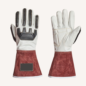 Goat Grain & Cowhide Split Leather Tig Mig Welding <b>Gloves</b> with TPR Impact Palm Heat & Cut Resistance for <b>Thinsulate</b> Lined Smooth - Product Image 3