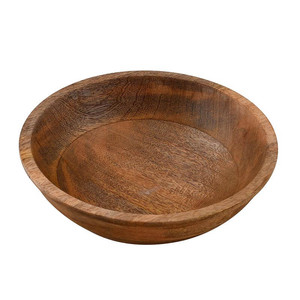 Elegante Tazón Redondo de Madera con Acabado Natural para Servir Ensaladas, Pasta y Sopa - Product Image 3