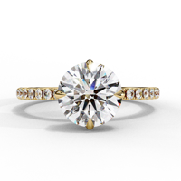 Bague de fiançailles de luxe en diamant de laboratoire taille émeraude 2,50 carats, plaqué or rose 18 carats, pavé, haute joaillerie durable pour mariée