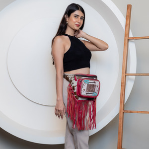 Riñonera de cuero genuino para mujer, riñonera de cuero genuino con herramientas a mano, riñonera de piel de vaca Floral Rosa occidental, cinturón de bolsillo para cintura de vaquera - Product Image 2