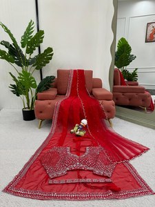 Sari Lehenga de Seda Georgette Tibby de Primera Calidad, Listo para Usar, para Bodas Tradicionales, Fiestas de Verano, Estilo Étnico - Product Image 6