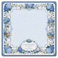 Alas Meja Mahjong Lipat Modern Biru Motif Hydrangea untuk Grosir, Ukuran 33x33 Inci, Bahan Neoprena Premium Anti-Selip Mewah OEM
