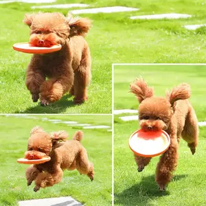 Juguetes de entrenamiento para mascotas de perro redondo de alta calidad, Frisbeed EVA resistente a mordeduras, disco volador Frisbeed