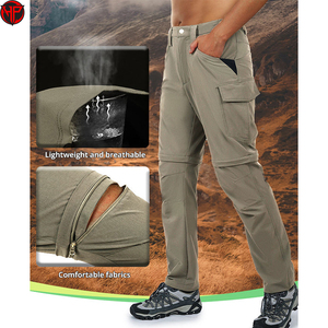 Pantalon cargo convertible imperméable pour homme, séchage rapide, léger, respirant, avec fermeture éclair, pour la randonnée et les activités de plein air, motif uni, polyester - Product Image 6