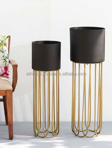 Nouveau support de jardinière en gros jardinière en or personnalisable avec support ensemble de 2 utilisations de style moderne pour la décoration de la maison et du jardin - Product Image 3