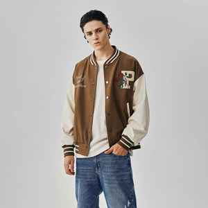 Premium College Varsity Baseball Jacket Custom Logo Canvas <b>Stand</b> Collar Breathable & Heated Front Logo Position OEM Service - Product Image 1