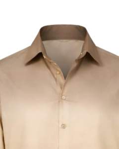 เสื้อเชิ้ตผู้ชายสีเบจออมเบร ผ้าฝ้ายพรีเมียม แขนยาว ติดกระดุม สวมใส่ได้ทั้งแบบลำลองและเป็นทางการ รับผลิตตามสั่ง (OEM) จำหน่ายส่ง - Product Image 5