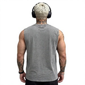 Customized Brand Men's Yellow Sleeveless Tank Top O-Neck Solid Color Casual Breathable Quick Dry Knitted Cotton Summer Sports - Product Image 2