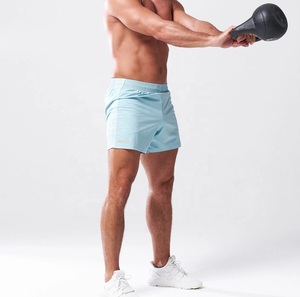 Shorts de course haute performance à séchage rapide, respirants, athlétiques, bleu clair, avec poches, OEM ODM, pour l'entraînement - Product Image 3