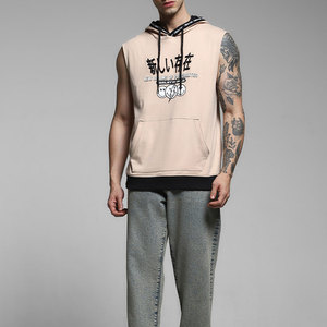 Camiseta Deportiva Personalizada de Algodón para Hombre, Camiseta sin Mangas con Capucha para Gimnasio, Fitness, Entrenamiento, Camiseta Deportiva sin Mangas - Product Image 5