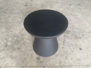 Black <b>Round</b> Side <b>Table</b> Modern Concrete Accent <b>Table</b> <b>Outdoor</b> Indoor Lobby School Office Use - Product Image 1