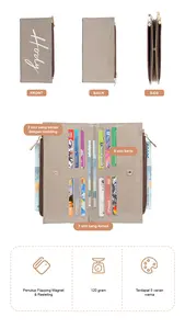 Portefeuille Genie pratique et élégant pour femme, porte-cartes à fermeture éclair avec plusieurs emplacements pour cartes - Product Image 5