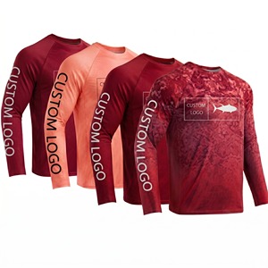 UPF50+ 4-Way Stretch Unisex <b>Swim</b> <b>Shirts</b> UV Protection Fishing Long Sleeve Printed Front Logo Anti-Bacterial 100% Polyester - Product Image 1