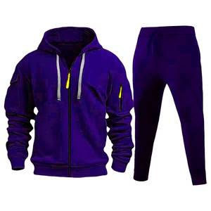 Unisex Winter Tracksuit Sporty Solid 100% Cotton Breathable Quick Dry Heavyweight 220g Comfortable Elastic Waist Hooded 2 1 - Product Image 1