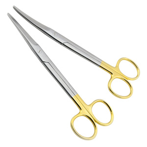 Tijeras Mayo KY-38uu con mango dorado, acero inoxidable pasivado, instrumento quirúrgico manual, cuchillas rectas y curvas de carburo de tungsteno - Product Image 5