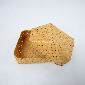 Natural <b>Bamboo</b> Woven Storage Box Flexible Handmade Basket for Food Storage Home <b>Craft</b> Gift - Product Image 4