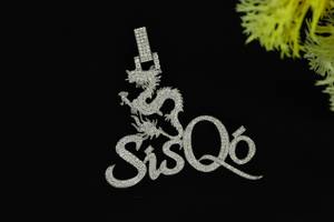 Colgante de Dragón Personalizado con Nombre, Plata 925, Moissanita VVS, Colgante Vintage de Dragón Chino, Colgante Hip Hop Iced Out para Hombre - Product Image 2