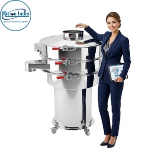 Machine de tamisage vibratoire numérique automatique industrielle en acier inoxydable Micron India avec PLC pour le criblage, la filtration et le classement des poudres et du papier - Product Image 6