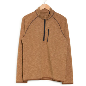 Half Zipper <b>Fleece</b> <b>Sherpa</b> Half Zipper Sweatshirt Winter OEM 2025 New Design Men's Half Zipper Sweatshirt Custom Solid Color - Product Image 3