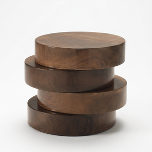 Taburete de Madera Moderno, Diseño Minimalista, Redondo, Apilable, para Sala de Estar, Construcción de Madera Sólida y Duradera - Product Image 3
