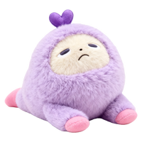 Adorable peluche en forme de cœur violet, douce et moelleuse, jouet en peluche assis, poupée mignonne pour enfants
