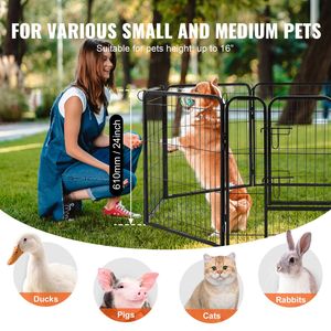 Corral Plegable de Metal para Perros de 8 Piezas, 24 x 24 Pulgadas, con Puerta y Bolsa de Almacenamiento, para Uso en Interiores y Exteriores - Product Image 3