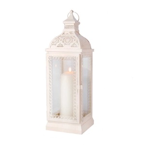 Vintage Moroccan <b>Black</b> Metal <b>Lantern</b> Rectangle Candle Holder with Cutout Pattern for Home Weddings Decoration - Product Image 3