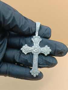Colgante de cruz con diamantes de moissanita VVS, joyería cristiana, colgante de fe religiosa, colgante de plata 925, colgante estilo hip hop con incrustaciones de circonitas. - Product Image 6