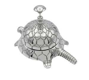 Campana de Escritorio Decorativa con Forma de Tortuga en Plata Pulida, Campana de Llamada Única para Recepción de Hotel, para Mostradores de Lujo y Hogar - Product Image 2
