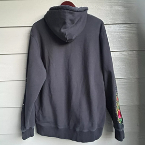 Sweat à capuche pour homme, personnalisé, brodé de strass, uni, en tissu polaire 100% coton, coupe ample, avec poche - Product Image 5
