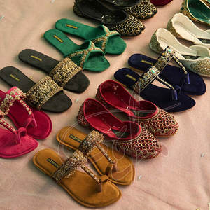 Accesorios de Vestir, Nuevo Estilo, Impresión Personalizada, Venta Caliente, Hecho a Medida, Suela de Cuero Genuino Impermeable, Parte Superior de Terciopelo, Kolhapuri - Product Image 5