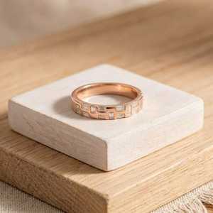 เครื่องประดับอัญมณีชั้นดี ทองคำแท้ 10K 14K 18K สี E เพชรทรงบาแกตต์ เพชรแล็บ แหวนแต่งงานแบบซ้อนได้ 0.65 กะรัต แหวนแต่งงานคลาสสิก ของขวัญ - Product Image 2