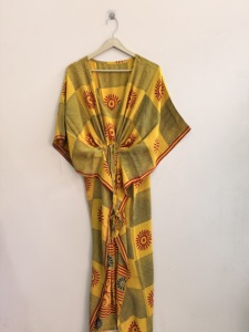 Indian Vintage Sari Silk <b>Kaftan</b> Dress For Women Luxury Night Gown Maxi Dress - Product Image 5