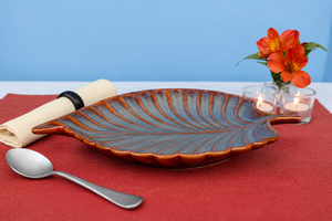 Large Leaf Shape <b>Ceramic</b> Pasta <b>Plate</b> Handmade Glazed Serving Platter for Pasta, Salad & Snacks Home, Restaurant & Gifting - Product Image 3