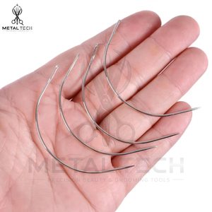 Aiguilles d'extension courbées écologiques de 6 cm et 9 cm, en acier inoxydable, en forme de C, pour tissage de cheveux, outil de couture en gros - Product Image 6