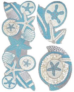 Camino de Mesa Bordado con Motivos Marinos, Decoración Bohemia para el Hogar, Azul y Blanco, Lavable, de Algodón - Product Image 6